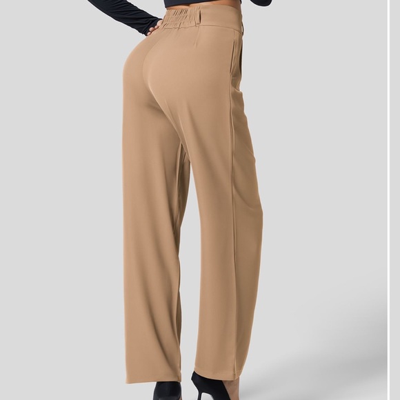 NWT Halara High Waisted Button Zipper Plicated Side Pocket Straight Pant - Picture 2 of 5